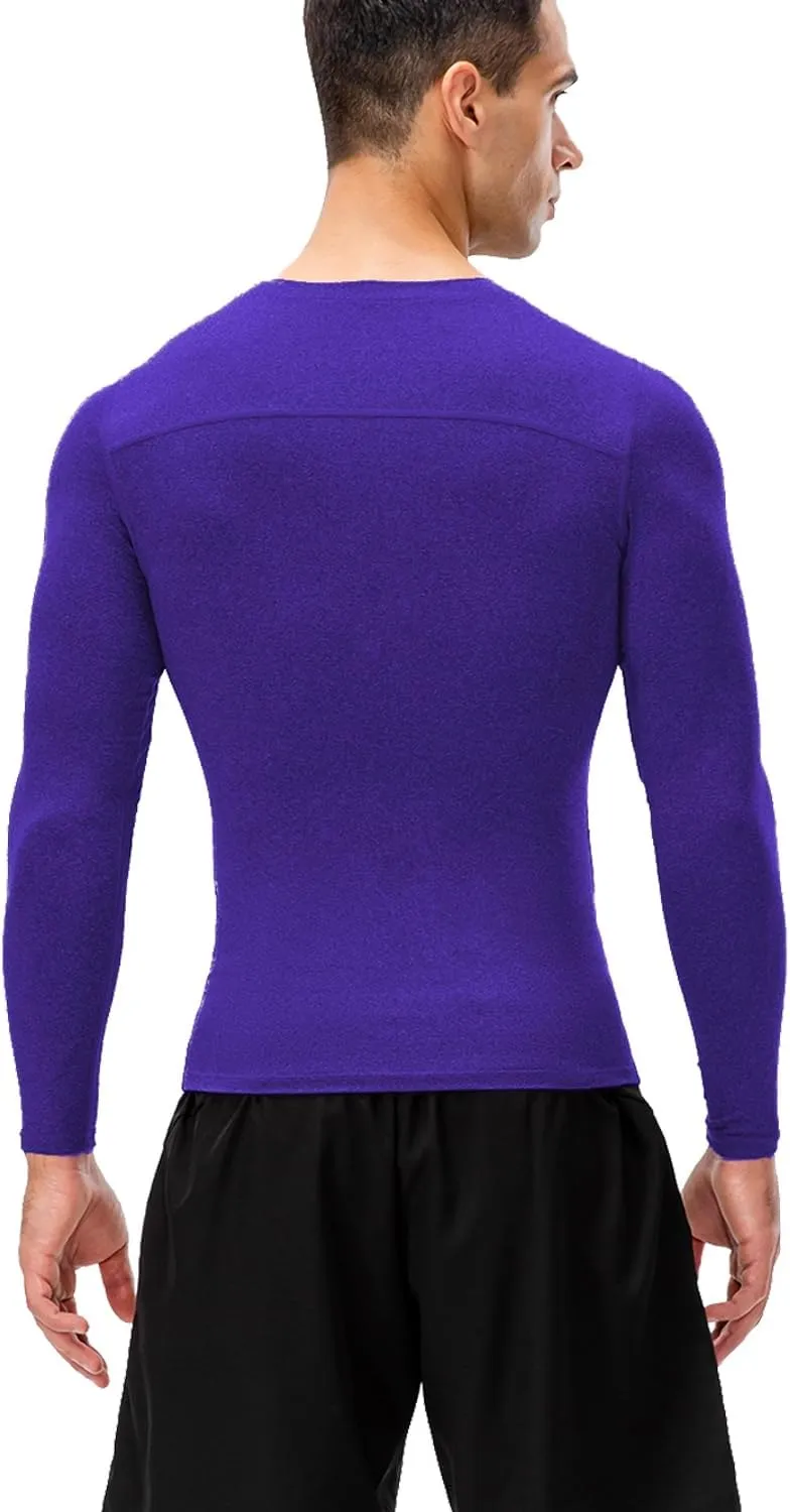 1/3 Pack Men's Compression Shirts Long Sleeve Athletic Workout Base Layer Quick Dry Fit Basketball Football Tops Undershirts