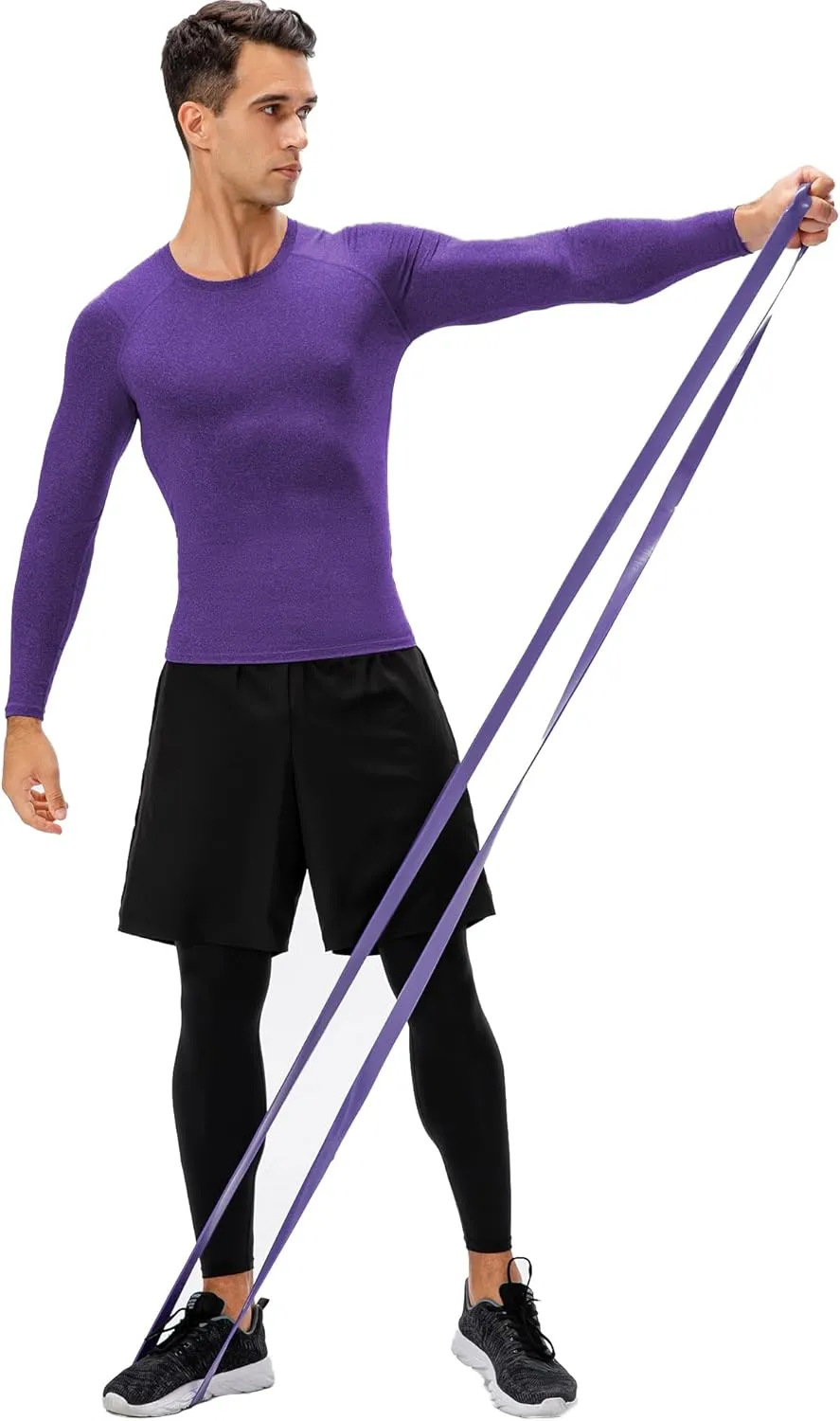 1/3 Pack Men's Compression Shirts Long Sleeve Athletic Workout Base Layer Quick Dry Fit Basketball Football Tops Undershirts