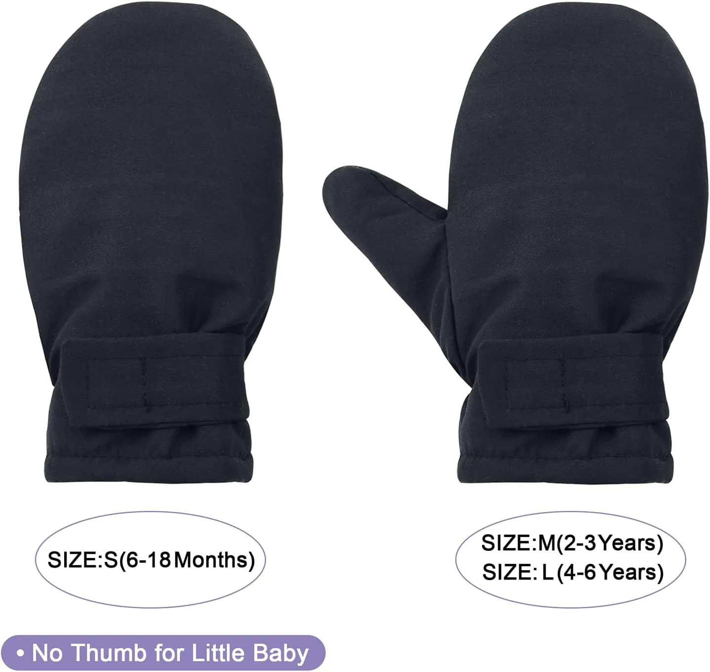 American Trends Toddler Mittens Warm Kids Lined Fleece Gloves Winter Ski Gloves Snow Waterproof Mittens for Baby Boys Girls