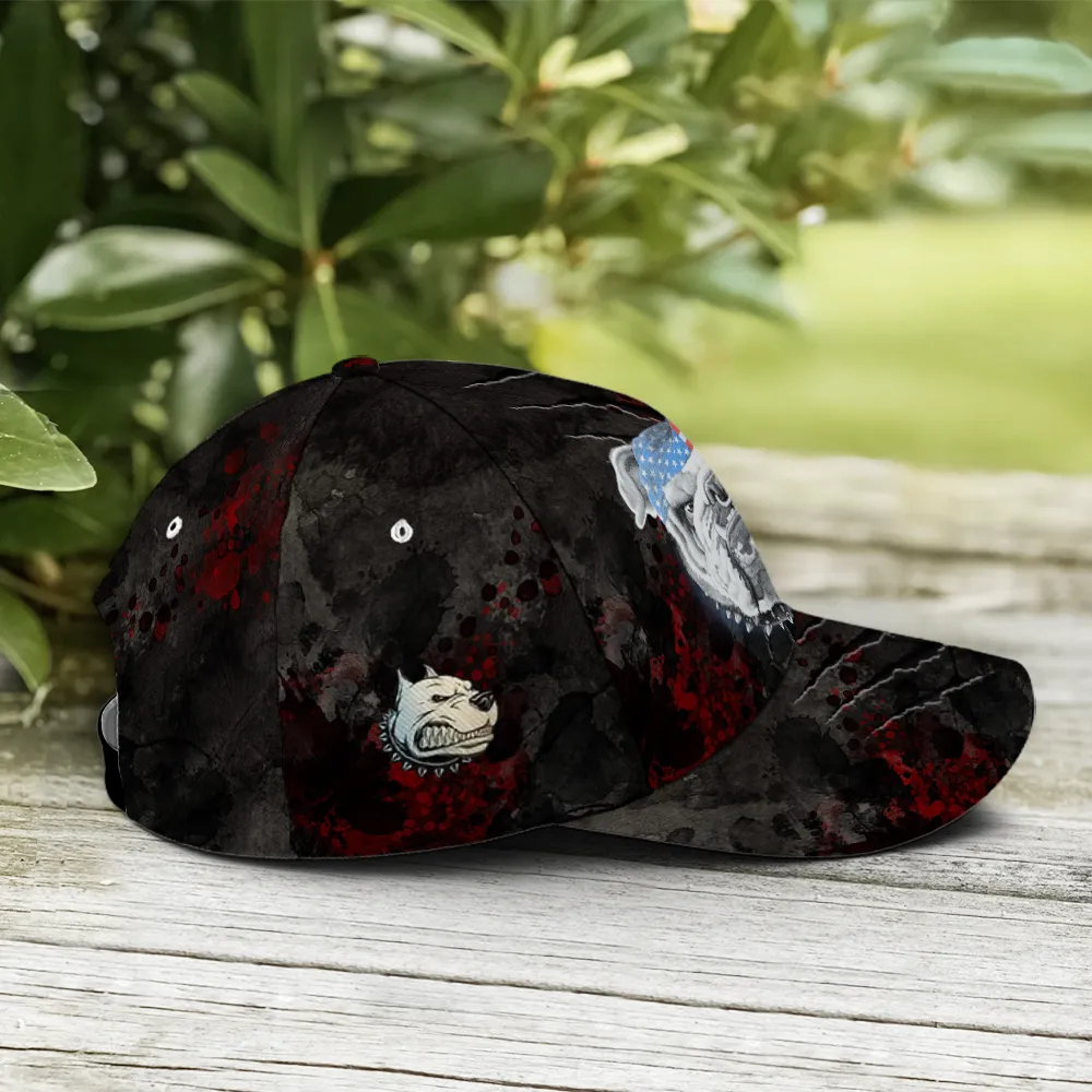 Angry Bulldog American Flag Baseball Cap Coolspod