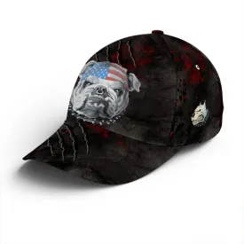 Angry Bulldog American Flag Baseball Cap Coolspod