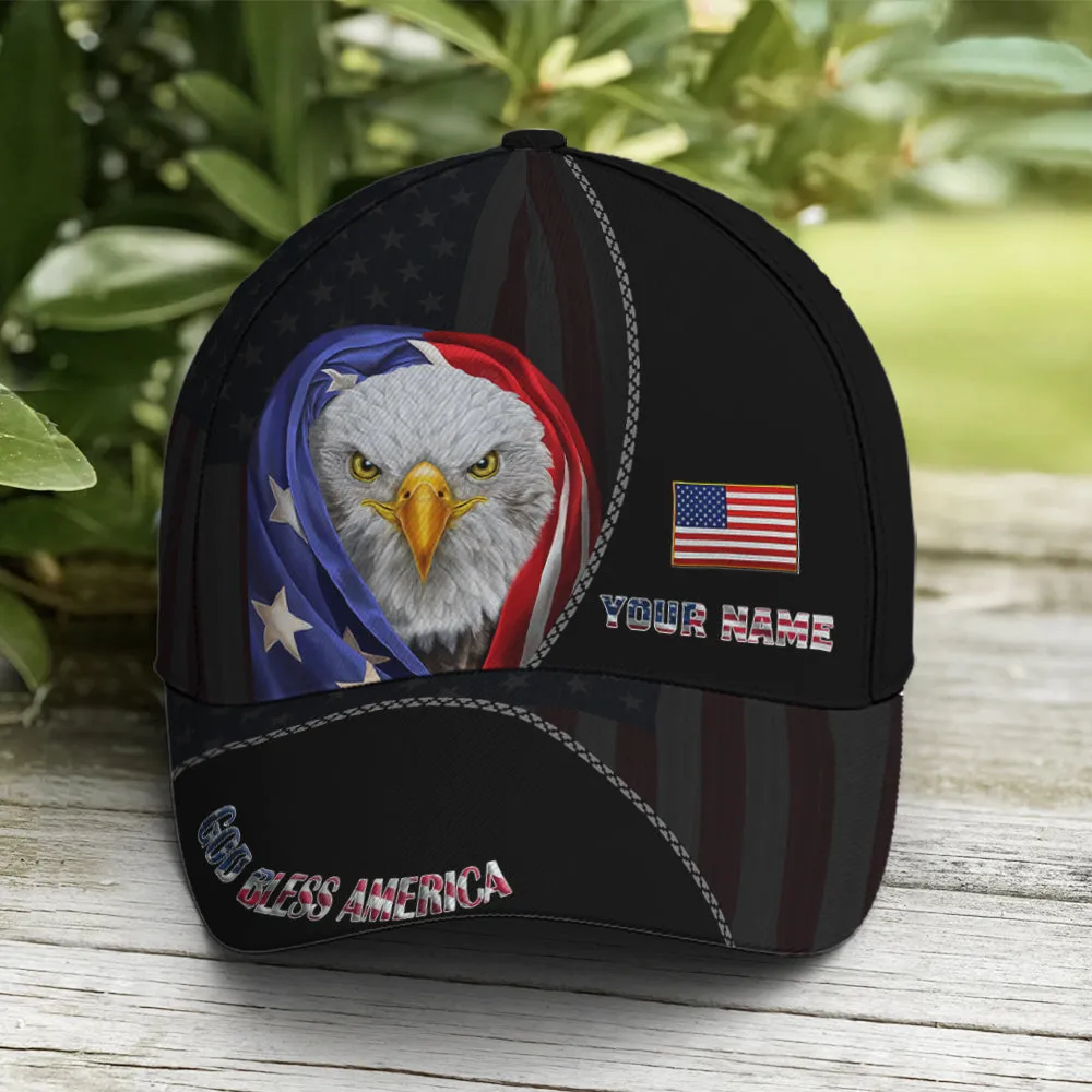 Bless America Eagle With Flag Baseball Cap Coolspod