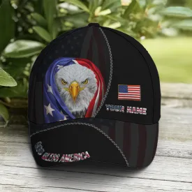 Bless America Eagle With Flag Baseball Cap Coolspod