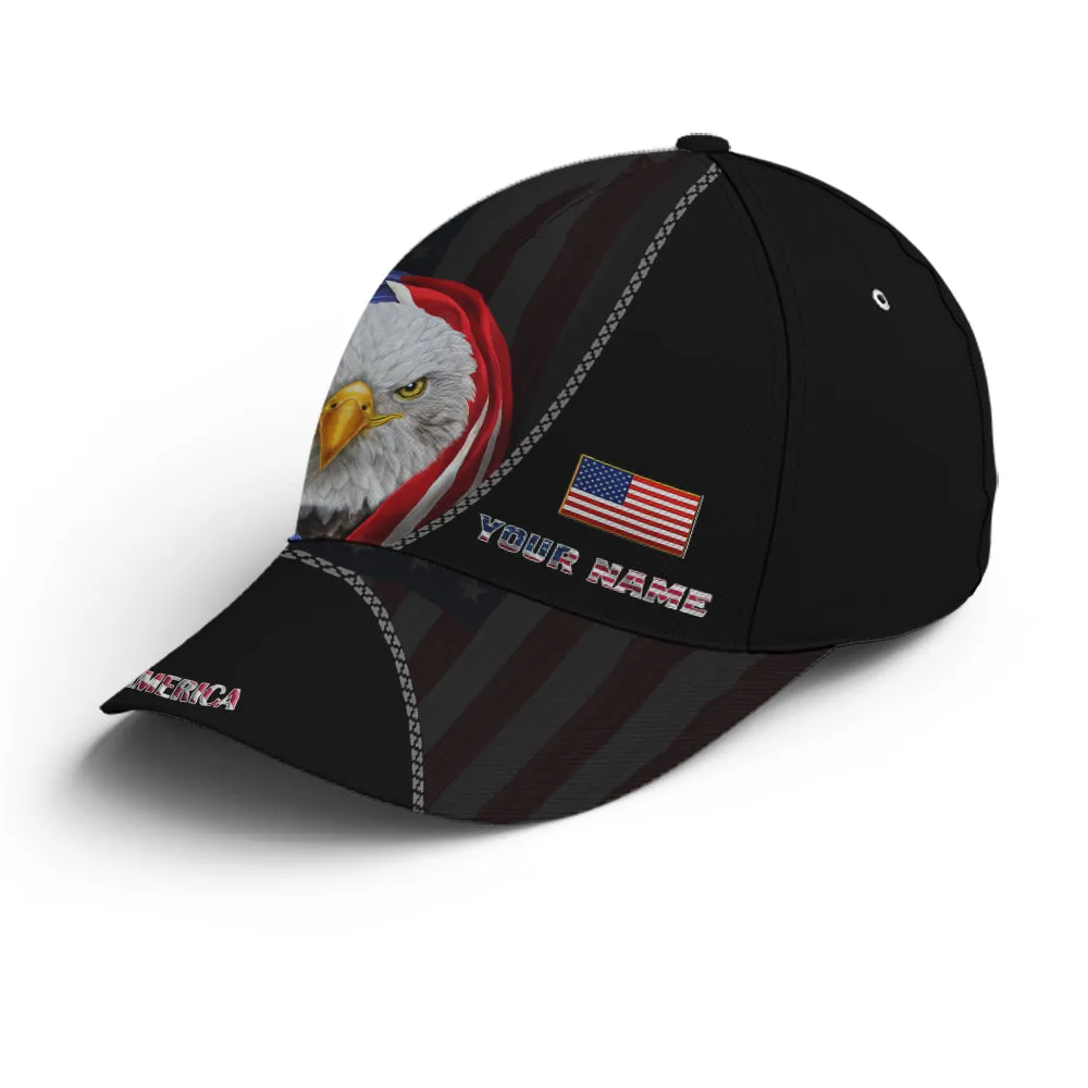 Bless America Eagle With Flag Baseball Cap Coolspod