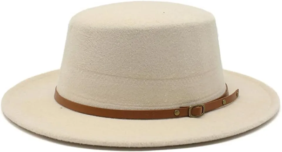 British Style Child Fedora Hats Boy Girls Kids Flat Top Felt Jazz Hat Formal Party Dress Cap
