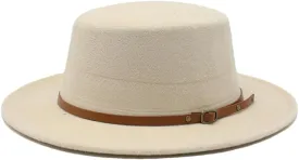British Style Child Fedora Hats Boy Girls Kids Flat Top Felt Jazz Hat Formal Party Dress Cap