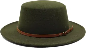 British Style Child Fedora Hats Boy Girls Kids Flat Top Felt Jazz Hat Formal Party Dress Cap