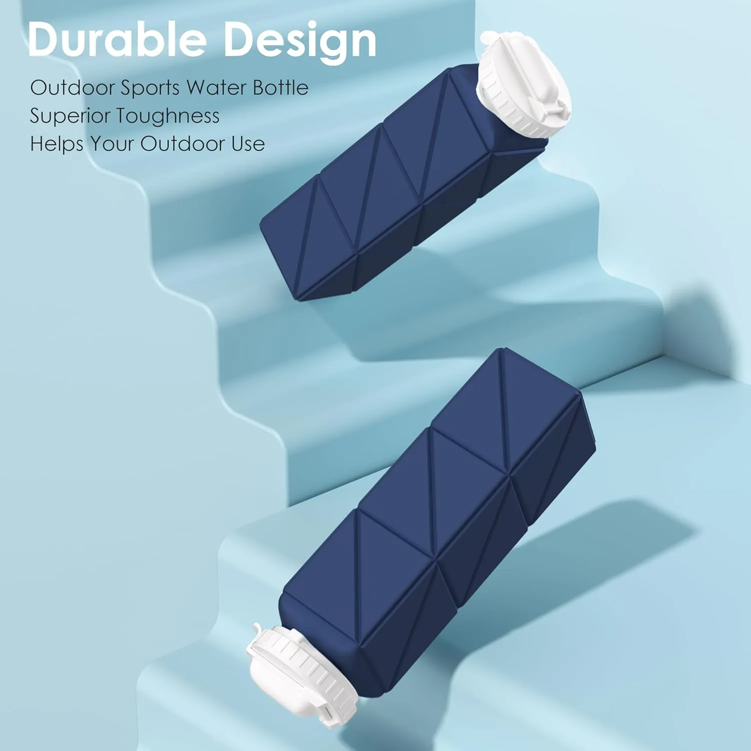 Collapsible Water Bottles 20.7oz Collapsible Water bottle Leakproof with Straw Lid Food-Grade BPA-Free Silicone Travel Foldable Water Bottles for Sports Office Gym Hiking Driving 610ML