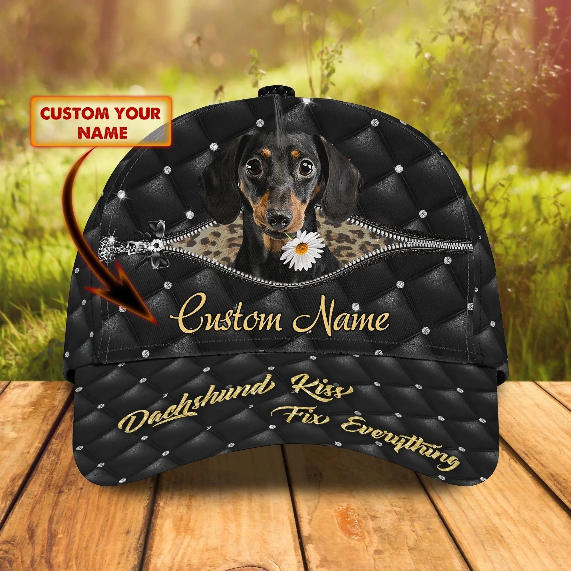 Customized 3D All Over Print Baseball Dog Cap For Dog Lovers, Classic Dachshund Dog Cap Hats, Dog Cap