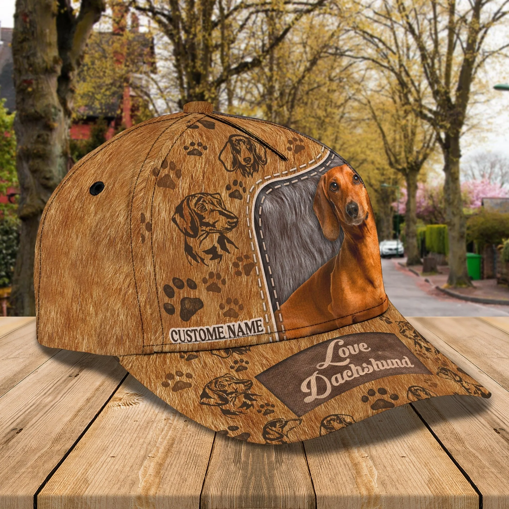 Customized 3D All Over Print Baseball Dog Cap For Dog Lovers, Classic Dachshund Dog Cap Hats, Dog Cap