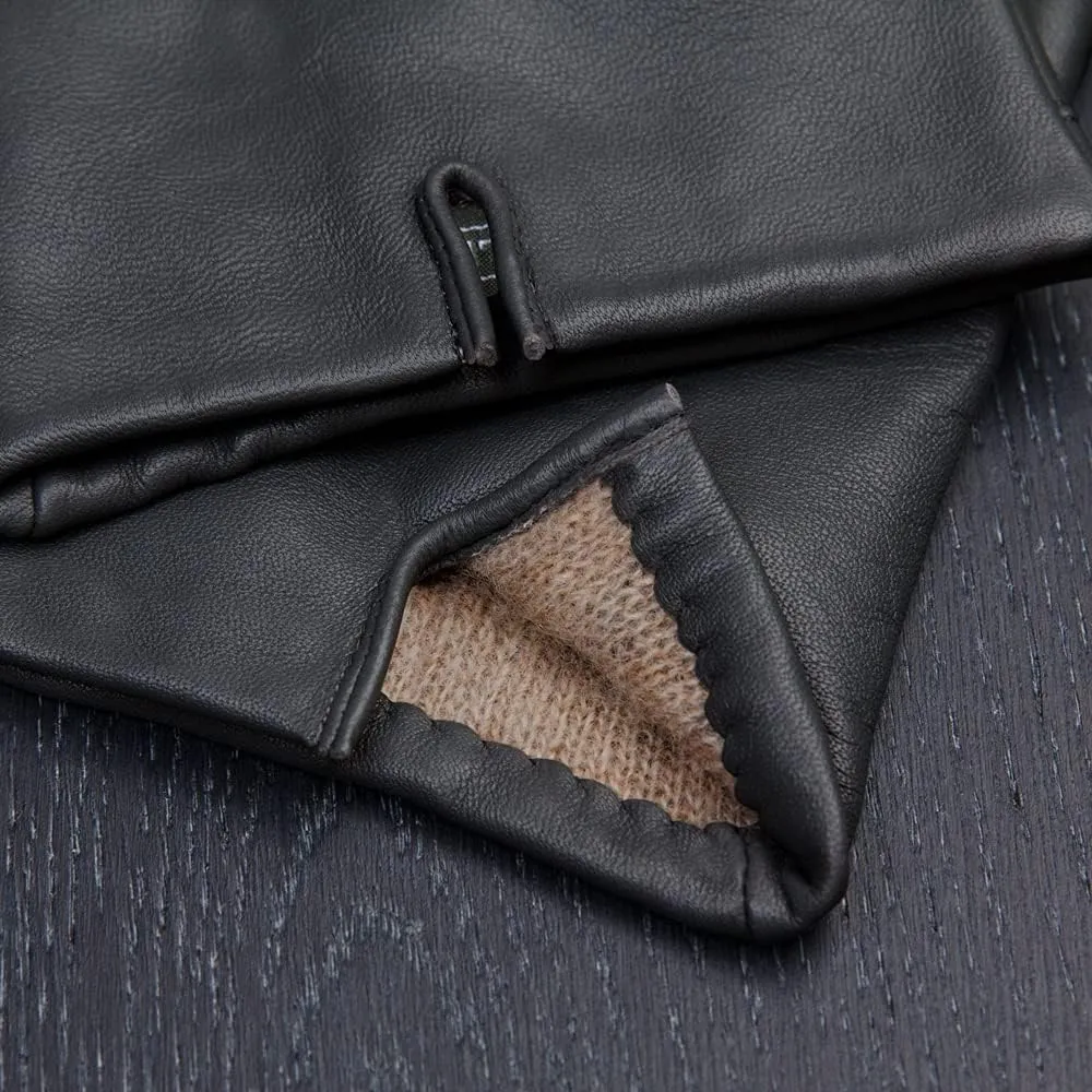Downholme Touchscreen Leather Cashmere Lined Gloves for Men