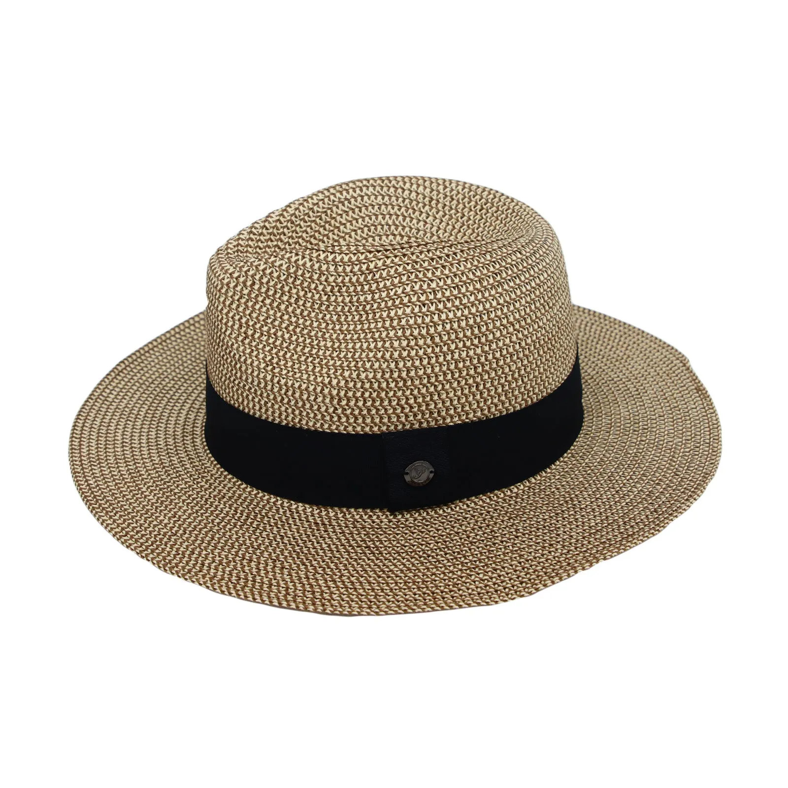 Fedora Panama Sun Hat Wide Brim Straw Black Banded SL61336