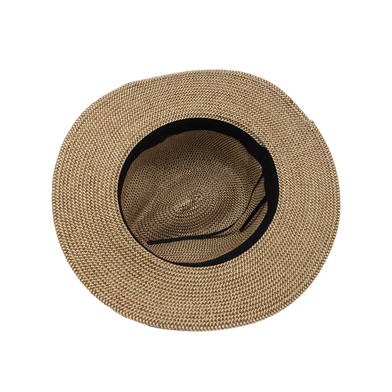 Fedora Panama Sun Hat Wide Brim Straw Black Banded SL61336