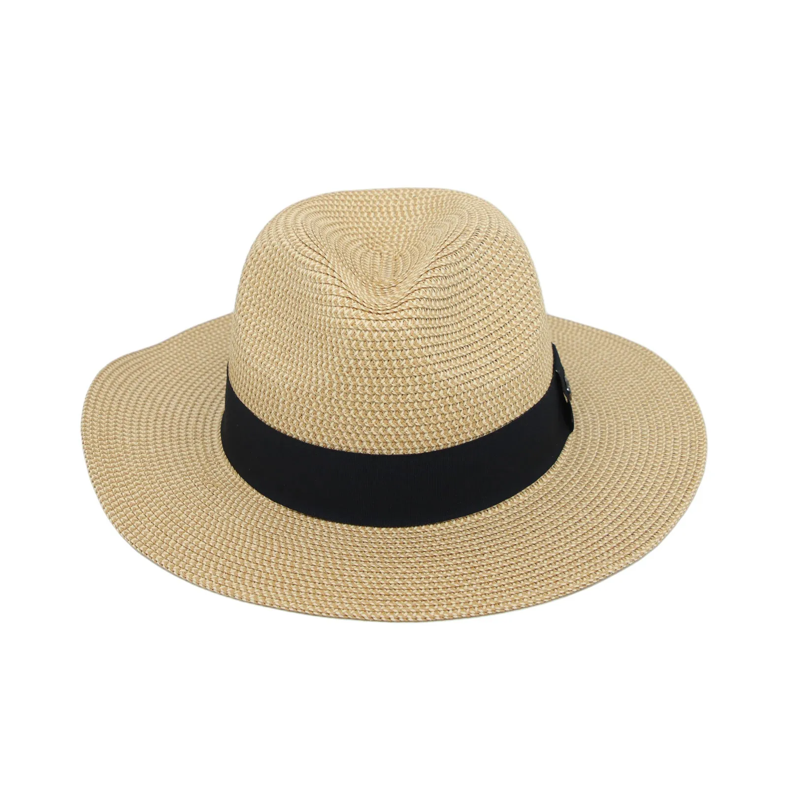 Fedora Panama Sun Hat Wide Brim Straw Black Banded SL61336