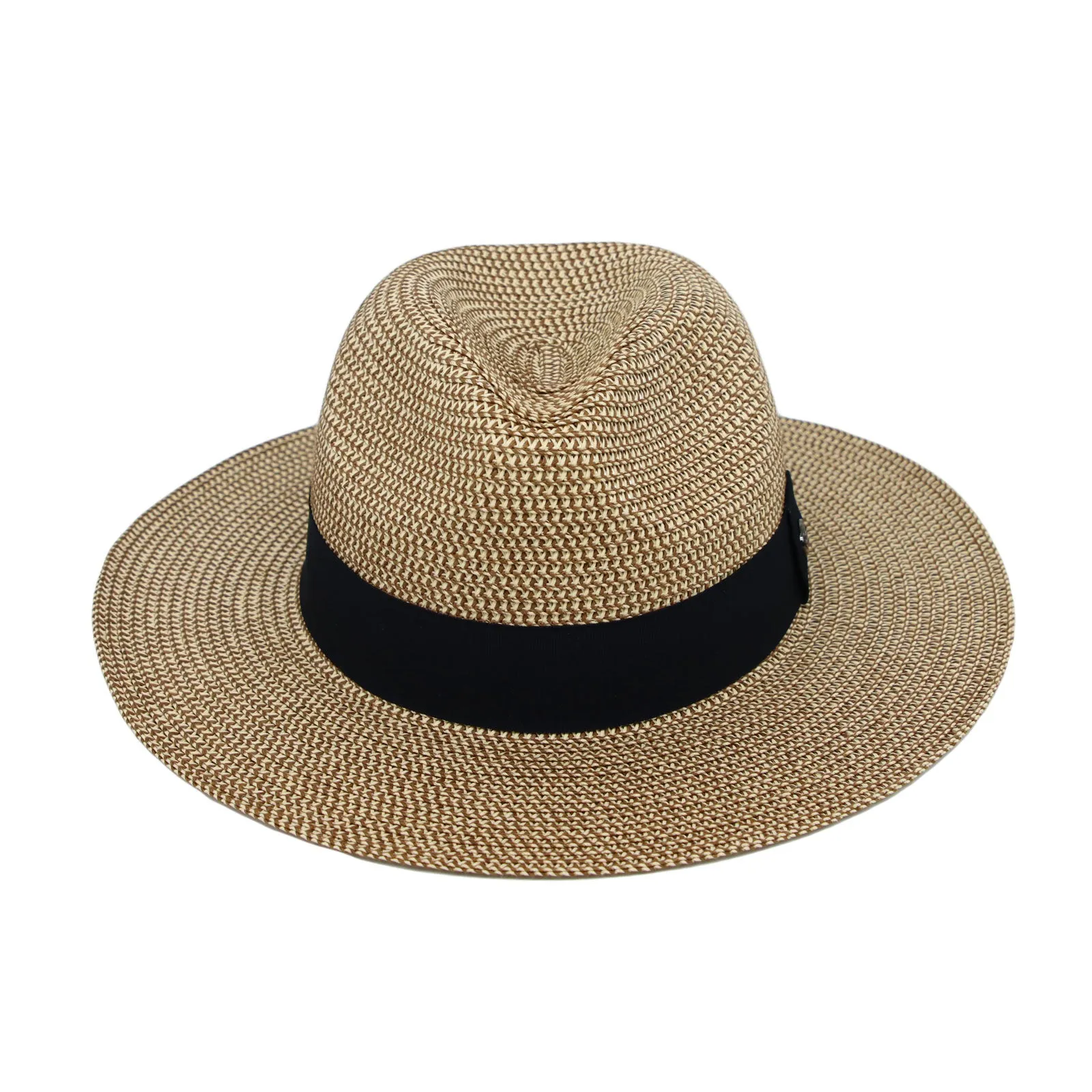 Fedora Panama Sun Hat Wide Brim Straw Black Banded SL61336