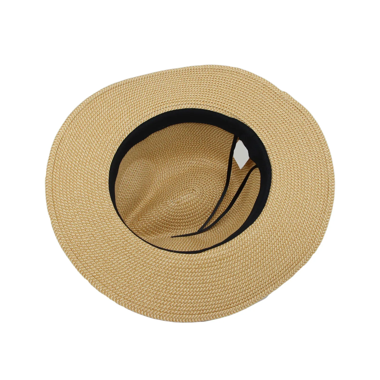 Fedora Panama Sun Hat Wide Brim Straw Black Banded SL61336