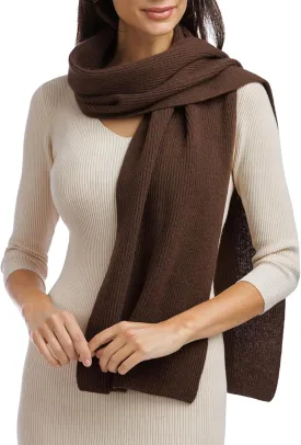 Fishers Finery Women's 100% Cashmere Ribbed Knit Winter Scarf | Black Label Box