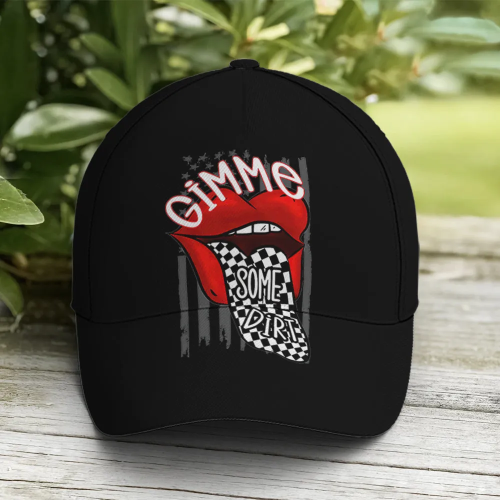 Gimme Some Dirt Racing Sassy Lips Baseball Cap Coolspod