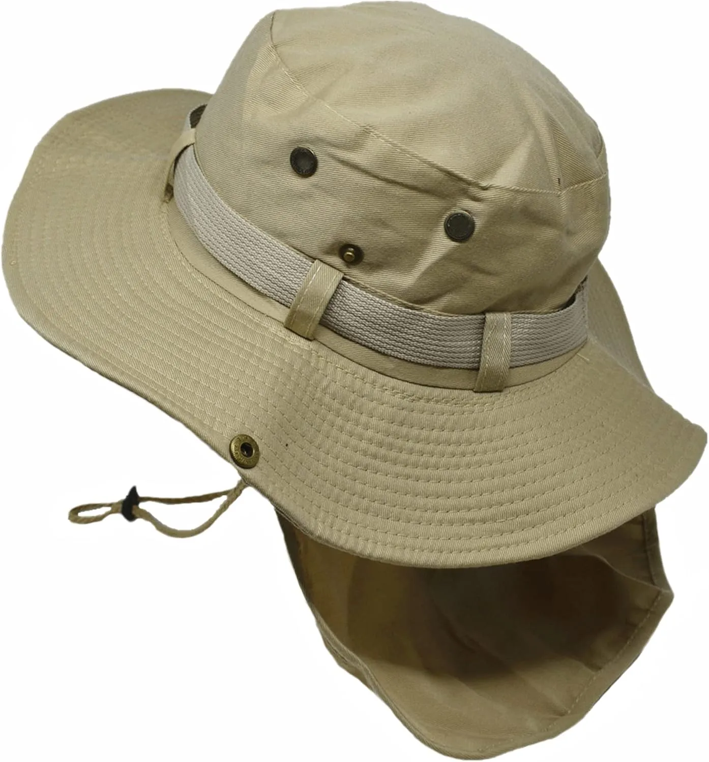 Glory Max Bucket Boonie Hat with Neck Flap Cover Sun Safari Wide Brim Fishing Garden Hiking Cap