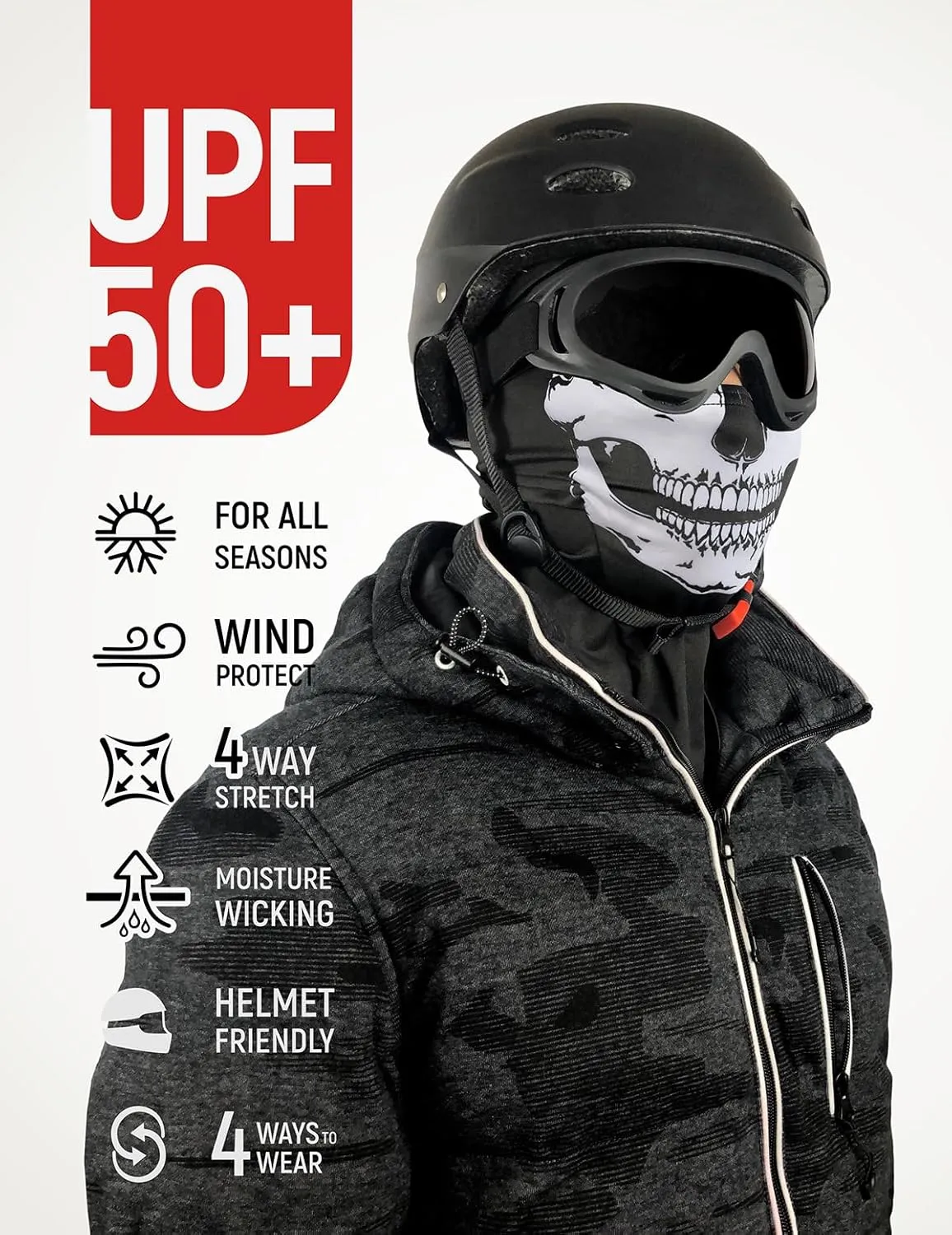 GOT Sports UPF 50  Balaclava Face Mask - Sun Protection Hood Balaclava for Men Women - Motorcycle Sheisty Mask for Fishing