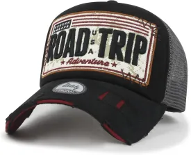 ililily Premium Road Trip Vintage Distressed Snapback Trucker Hat Baseball Cap