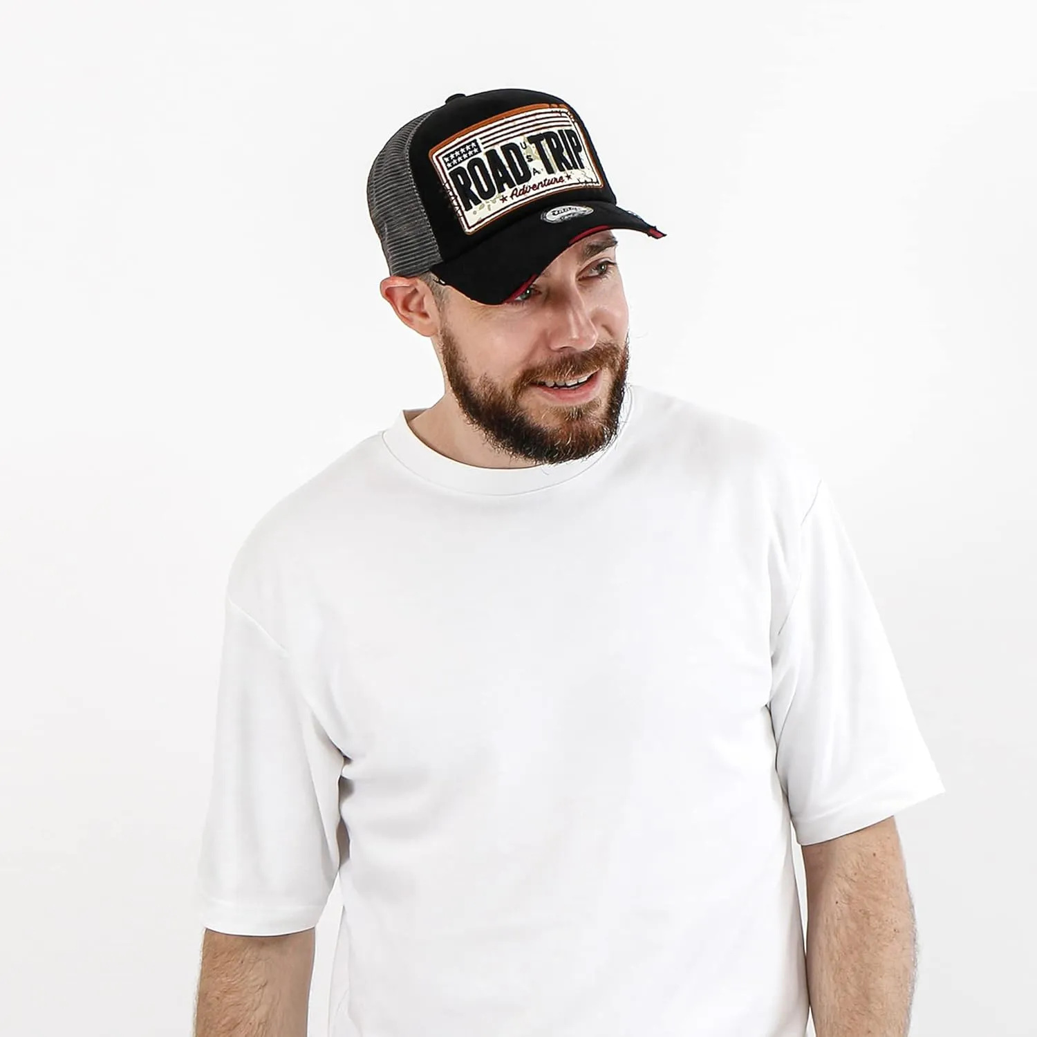 ililily Premium Road Trip Vintage Distressed Snapback Trucker Hat Baseball Cap