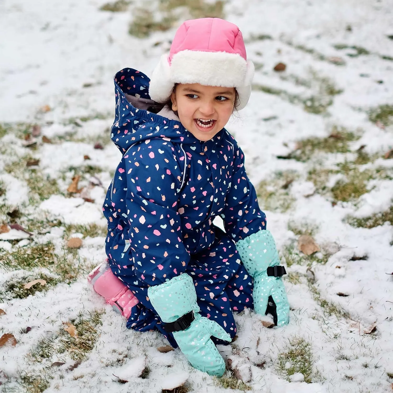 JAN & JUL Girls Insulated Waterproof Snow Mittens for Toddler and Kids