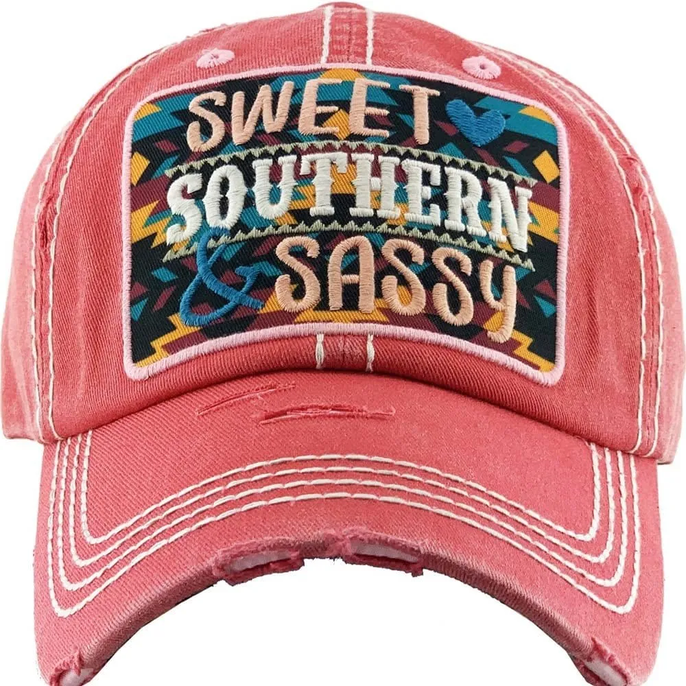 KBV1347 "Sweet Sassy Southern" Vintage Washed Baseball Cap
