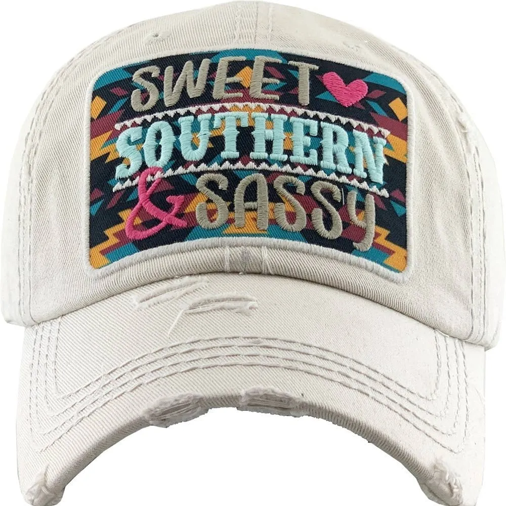 KBV1347 "Sweet Sassy Southern" Vintage Washed Baseball Cap