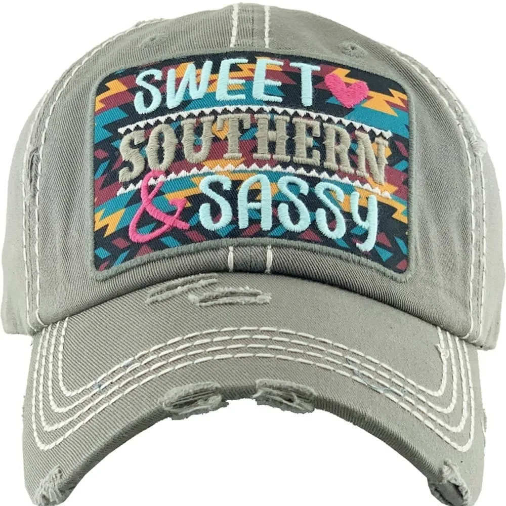 KBV1347 "Sweet Sassy Southern" Vintage Washed Baseball Cap