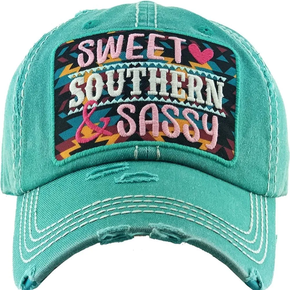 KBV1347 "Sweet Sassy Southern" Vintage Washed Baseball Cap