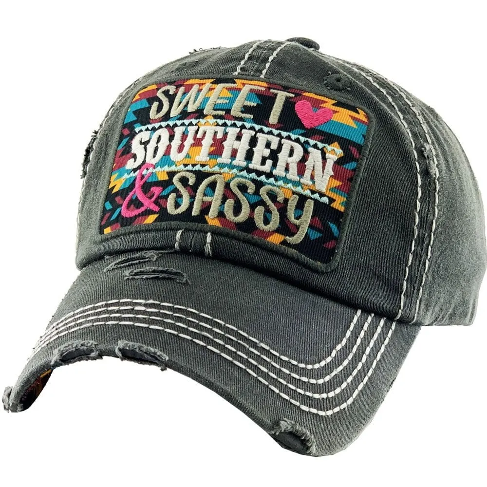 KBV1347 "Sweet Sassy Southern" Vintage Washed Baseball Cap
