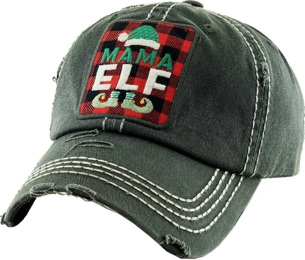 KBV1352 "Mama Elf" Vintage Washed Baseball Cap