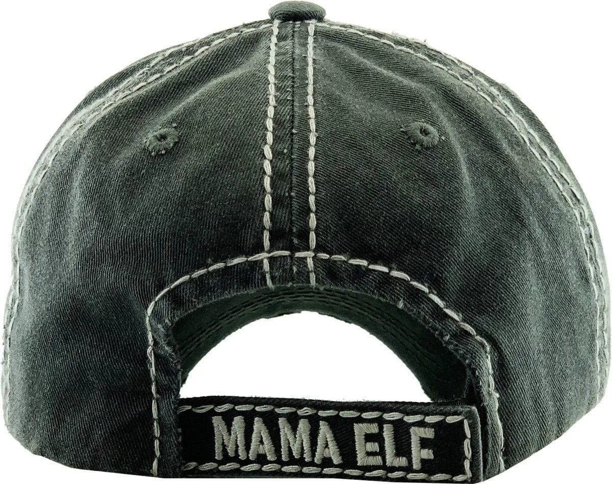 KBV1352 "Mama Elf" Vintage Washed Baseball Cap