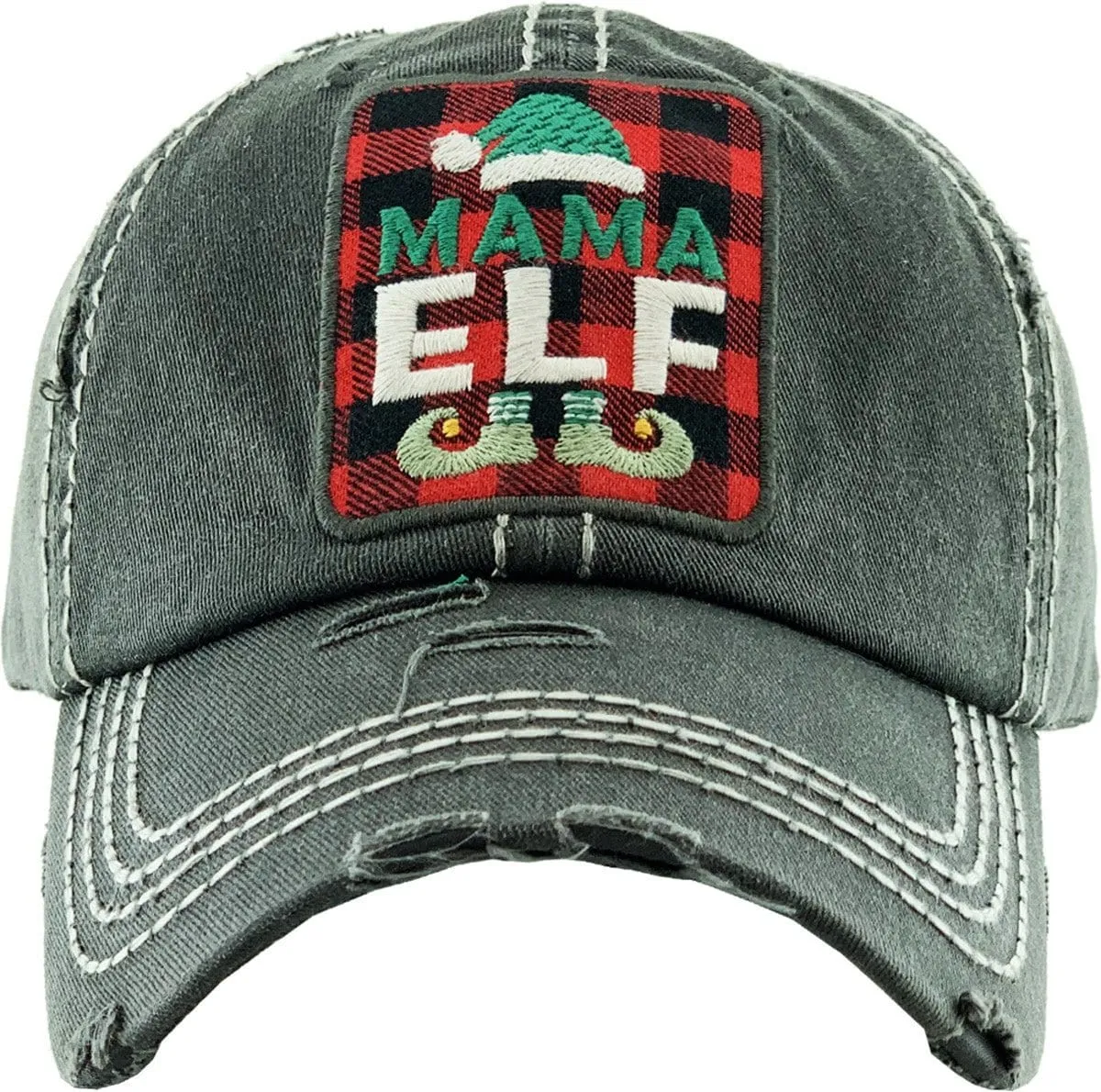 KBV1352 "Mama Elf" Vintage Washed Baseball Cap