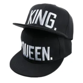 KING QUEEN Embroidery Baseball Adjustable Snapback Cap