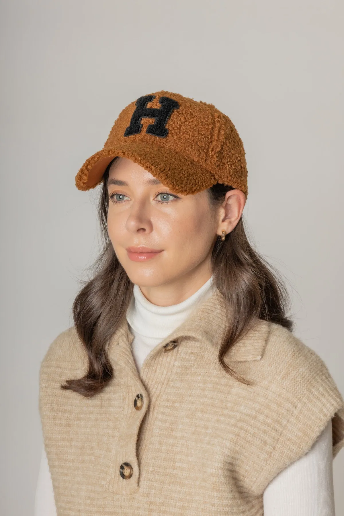 Letter H Sherpa Baseball Cap (Big Letter)
