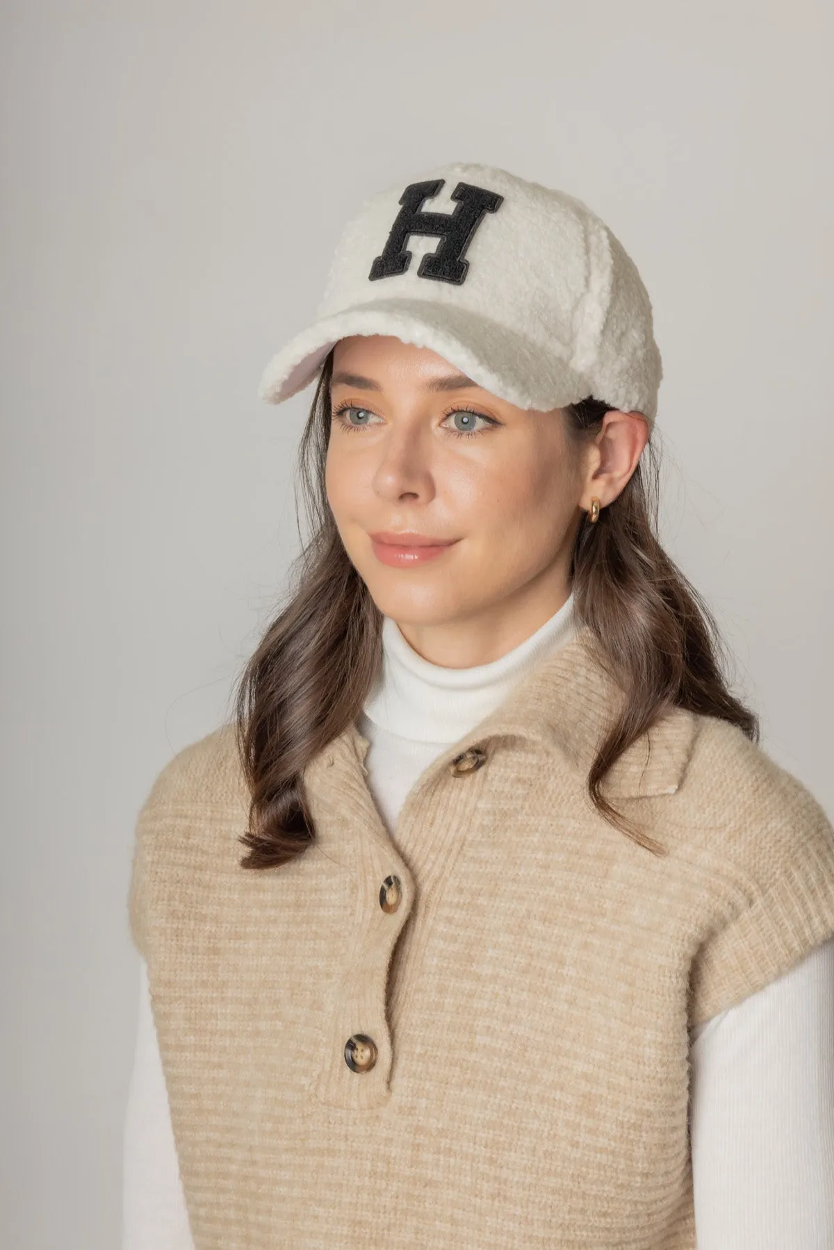 Letter H Sherpa Baseball Cap (Big Letter)