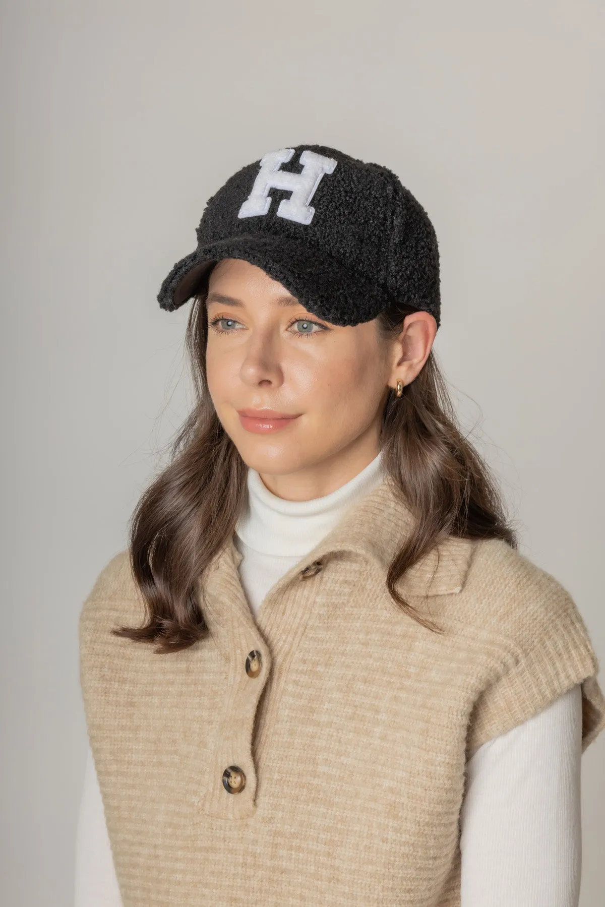 Letter H Sherpa Baseball Cap (Big Letter)