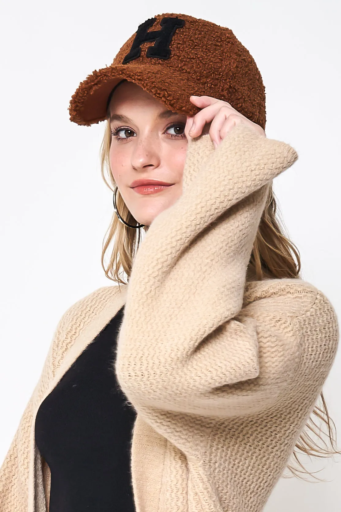 Letter H Sherpa Baseball Cap (Big Letter)