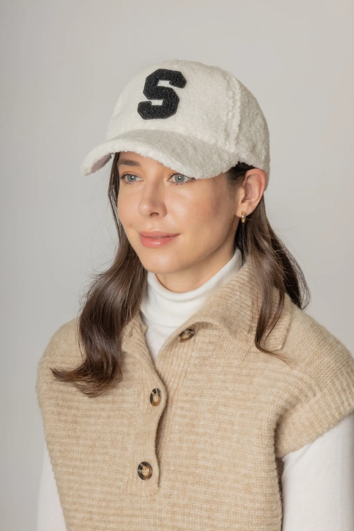Letter S Sherpa Baseball Cap (Big Letter)