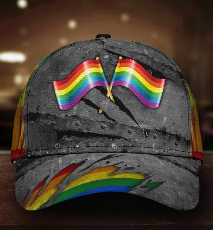 Lgbt 3D All Over Printing Baseball Cap Hat, Couple Gay Gifts, Clasic Cap For Lesbian