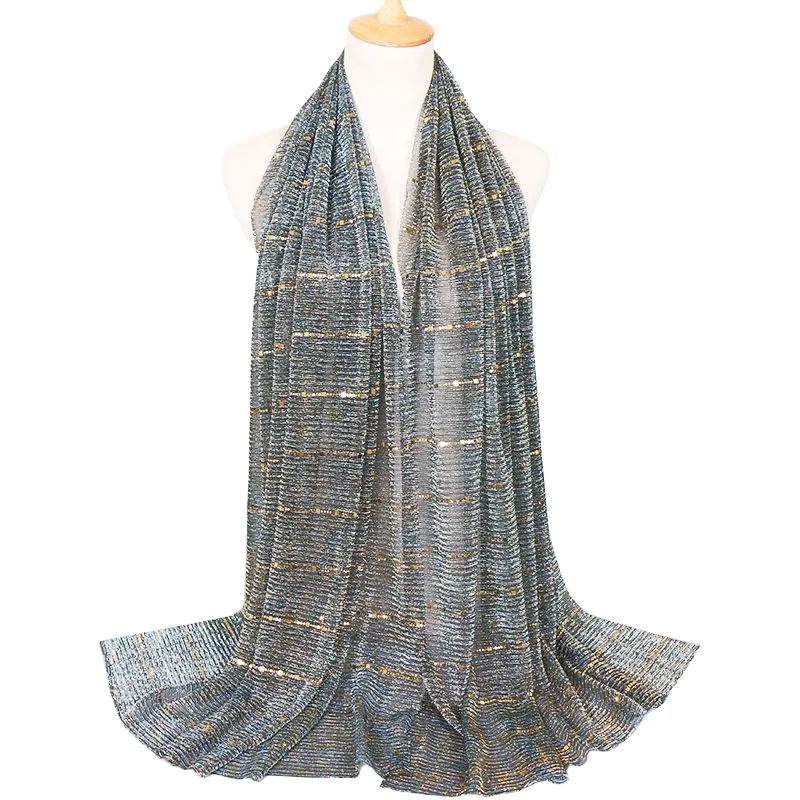 Lightweight Metallic Sequins Soft Head Scarf Shawl M32