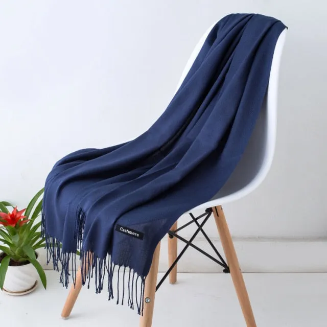 Luxury Wrap Cashmere Solid Pashmina Scarf