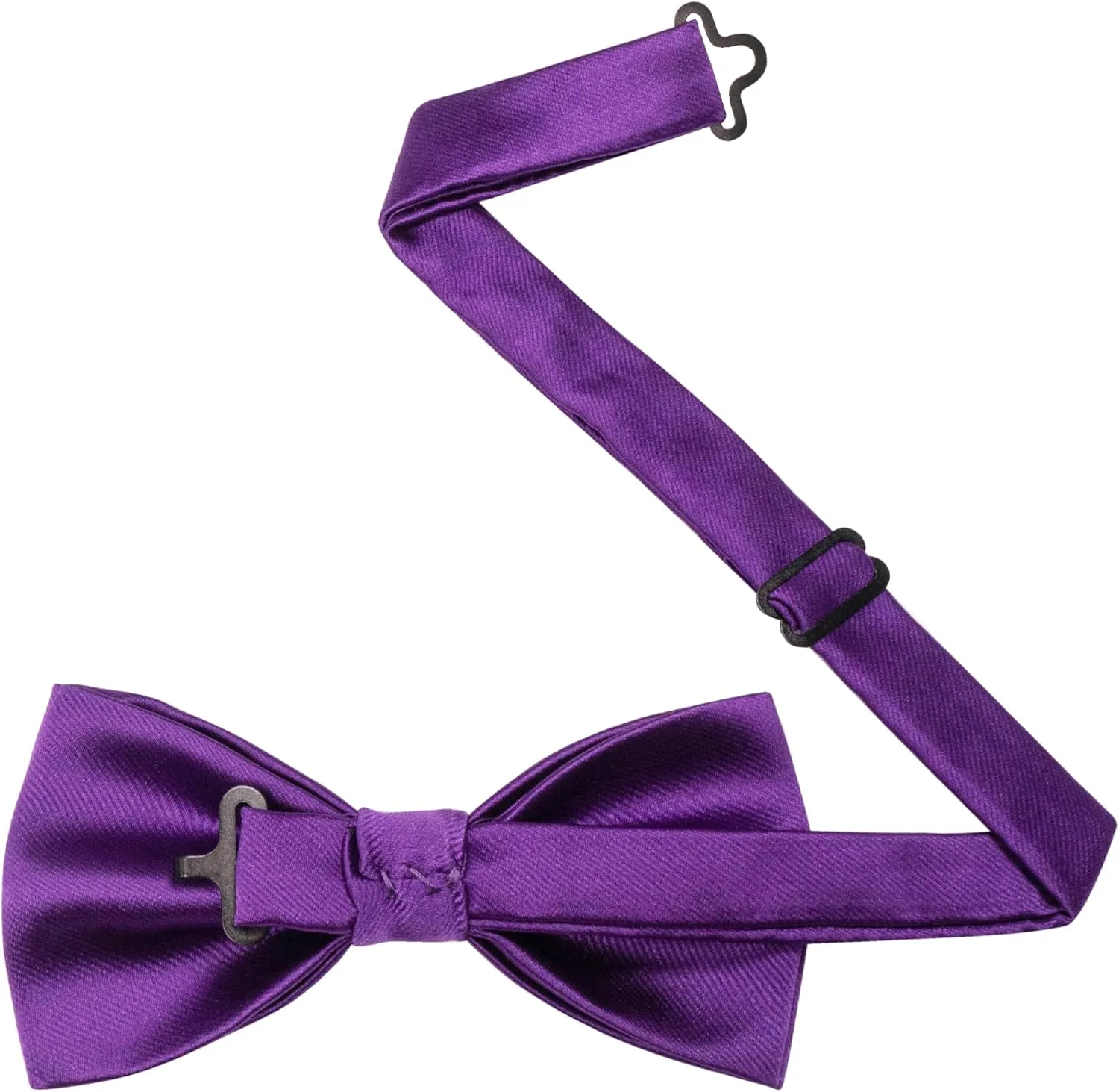 Mens Solid Color Pre-tied Bow Tie and Pocket Square Cufflink Set