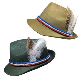 Oktoberfest German Beer Man Hat with Feather