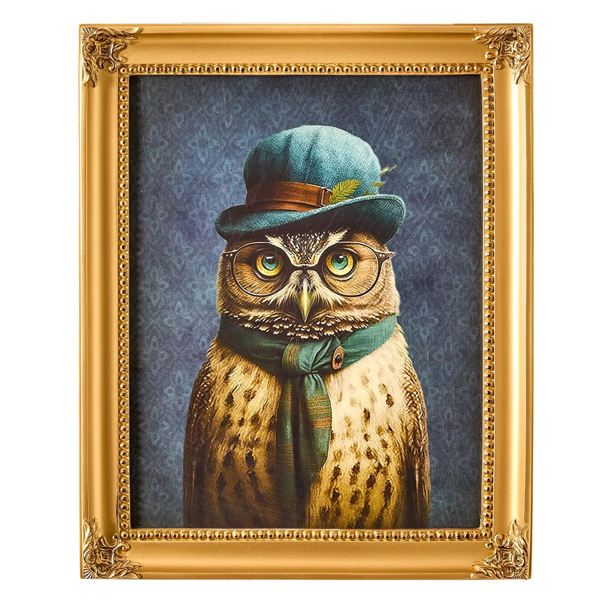 Old Wise Owl Ornate Framed Bar Wall Decor