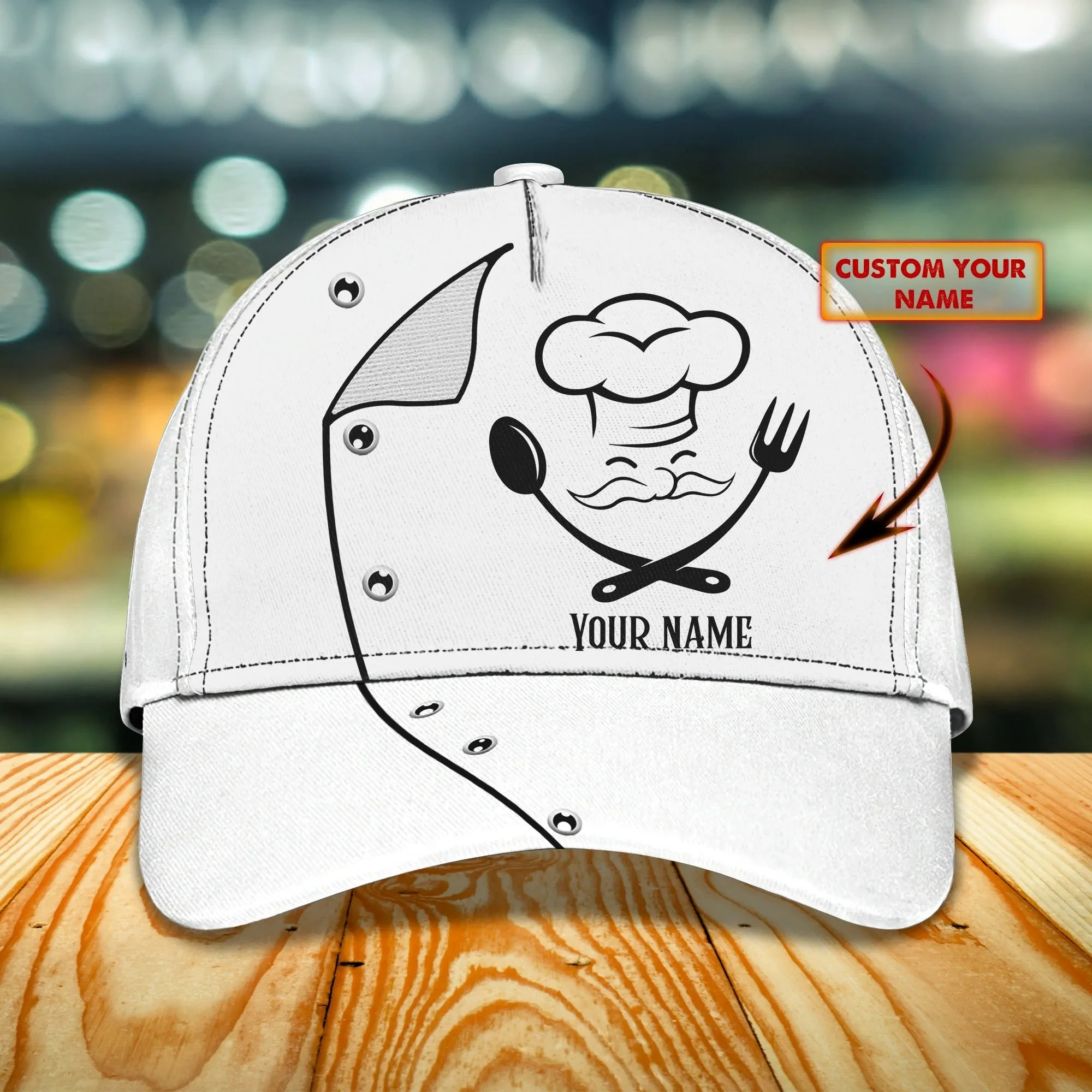 Personalized 3D Baseball Chef Caps, Classic Cap For Master Chef, Cooking Lover 3D Cap Hat