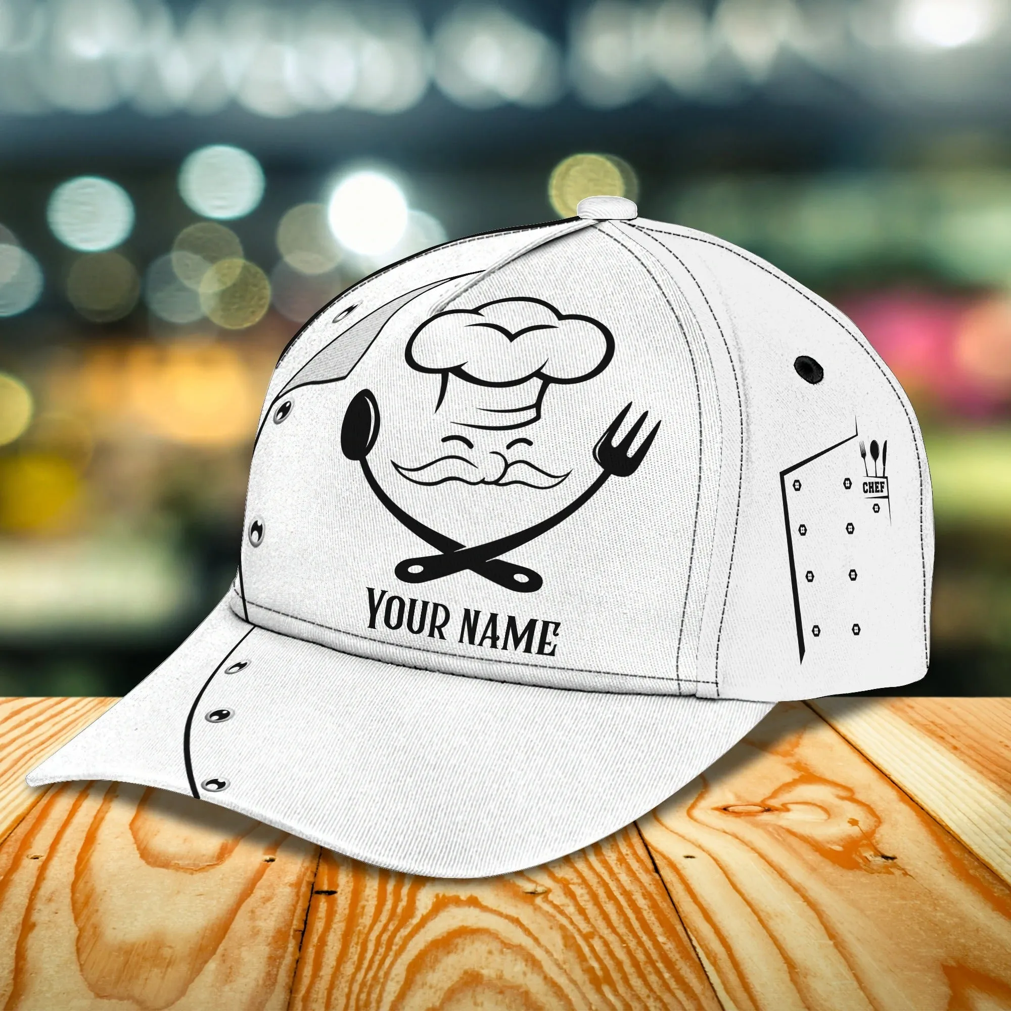 Personalized 3D Baseball Chef Caps, Classic Cap For Master Chef, Cooking Lover 3D Cap Hat