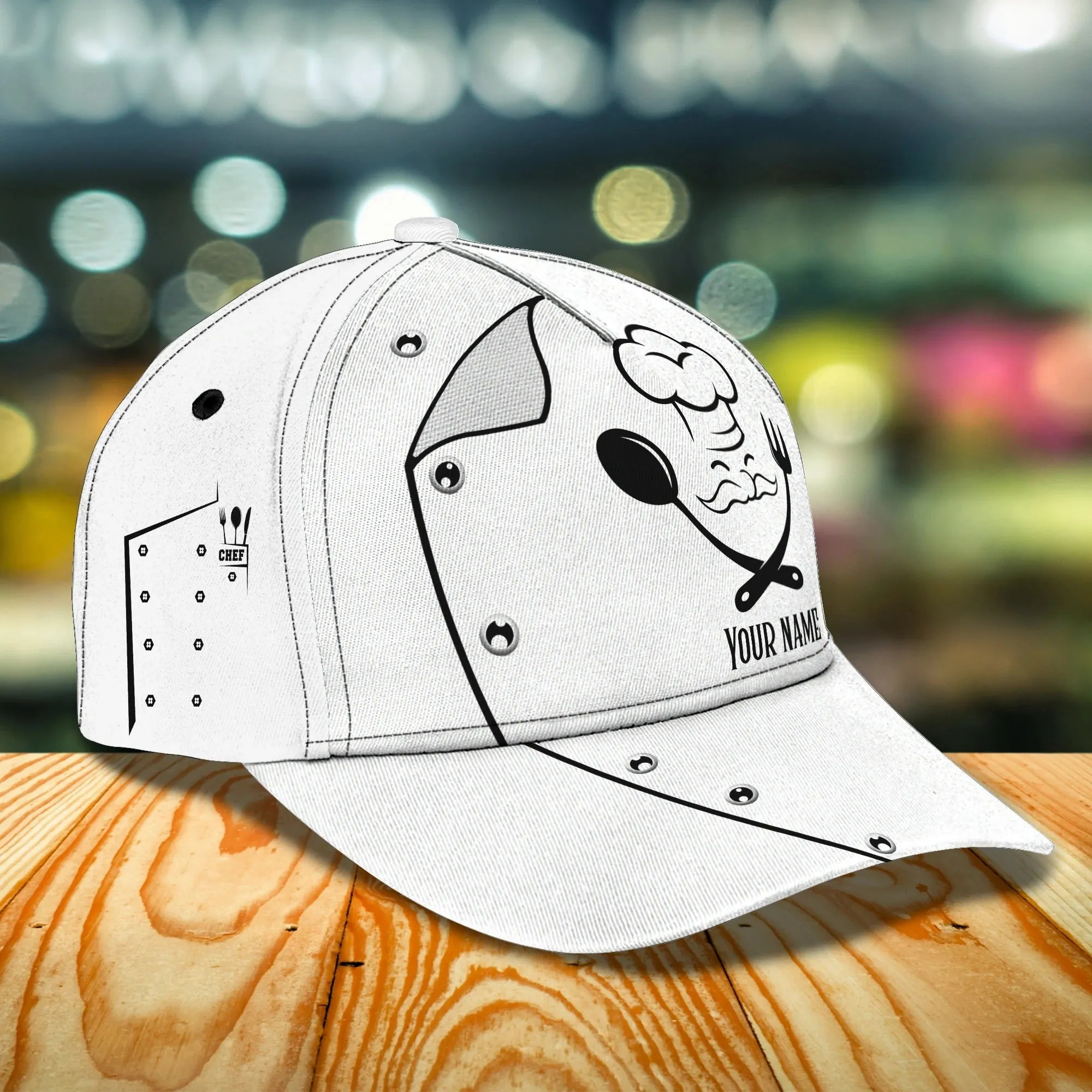 Personalized 3D Baseball Chef Caps, Classic Cap For Master Chef, Cooking Lover 3D Cap Hat